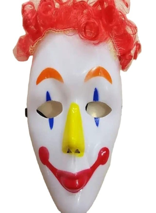 LUDALY Funny Clown Joker Face Mask Fancy Dress Costume Accessory White/Red - Image 1